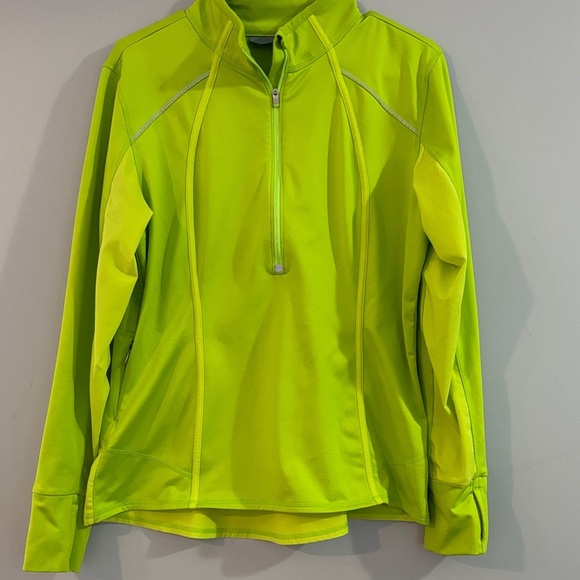 Athleta Tops - Athleta Neon Lime Half-Zip Pullover